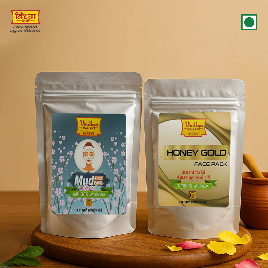 हनी गोल्ड और मड फेस पैक – हर्बल स्किनकेयर कॉम्बो