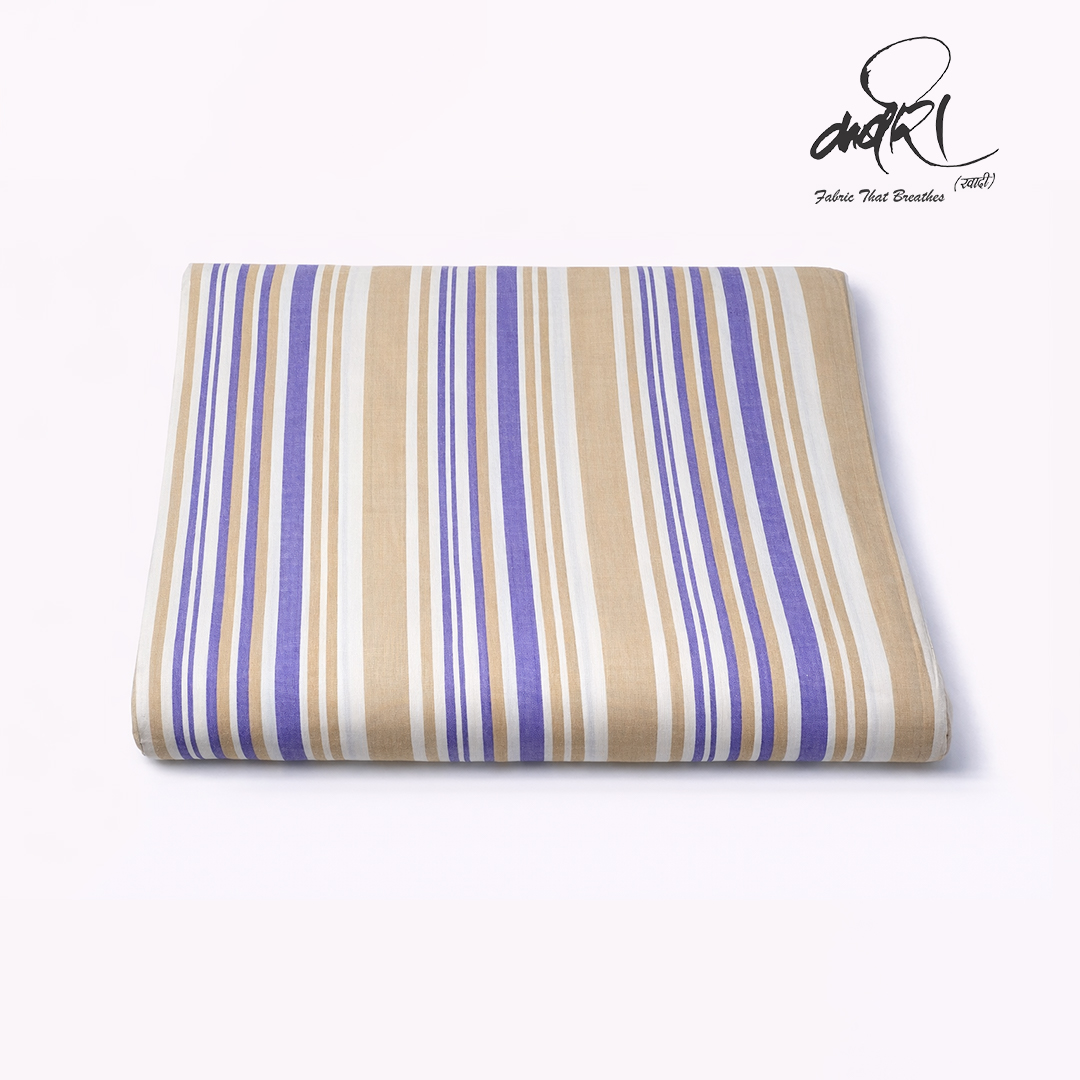 खादी स्ट्रिप वीव रनिंग फैब्रिक – प्राकृतिक बुनाई में व्यावहारिक उपयोग